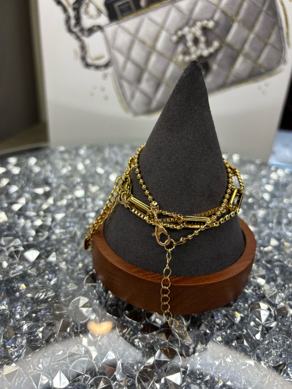 Gold-Tone Layered Chain Bracelet - Picture 5 of 7